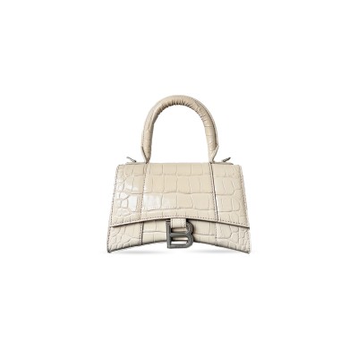 BALENCIAGA WOMEN'S HOURGLASS HANDBAG XS IN BEIGE GRAY 5928331LL6Y3712 (18.8*13*7.9cm)